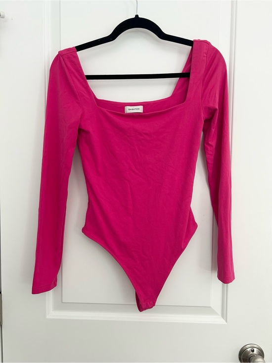 Babaton Tops - Aritzia Babaton Fuchsia Pink Square Neck Bodysuit